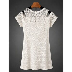Charlotte Russe Cottagecore Lace Dress White Sheath Mini Small Boho